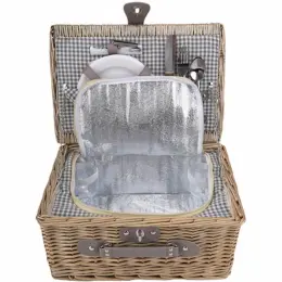 2-Person Wicker Picnic Basket Display